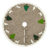 Handmade Felted Grey Christmas Tree Skirt - 36", Cream Cats and Green Trees T1CAT36 - ARCADIA HOME